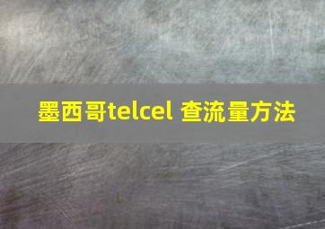 墨西哥telcel 查流量方法